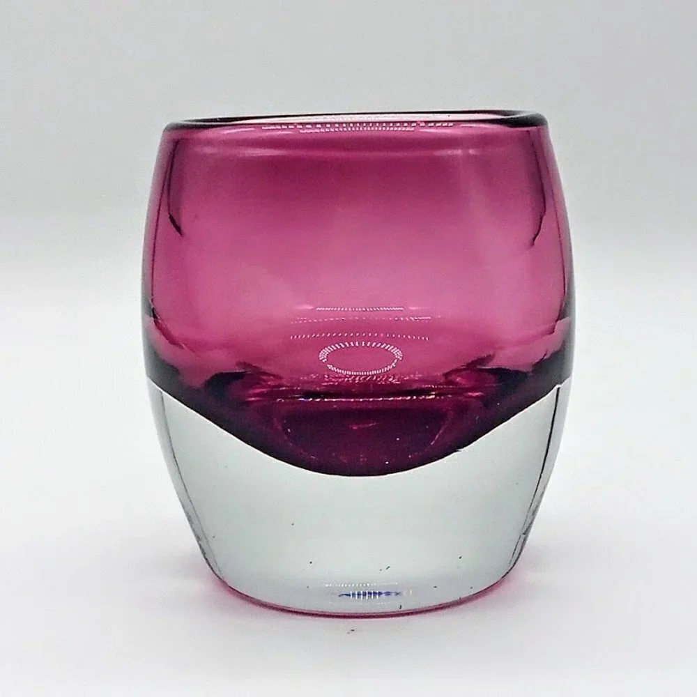 Crate & Barrel Amethyst Diva Glass Votive Candle Holder